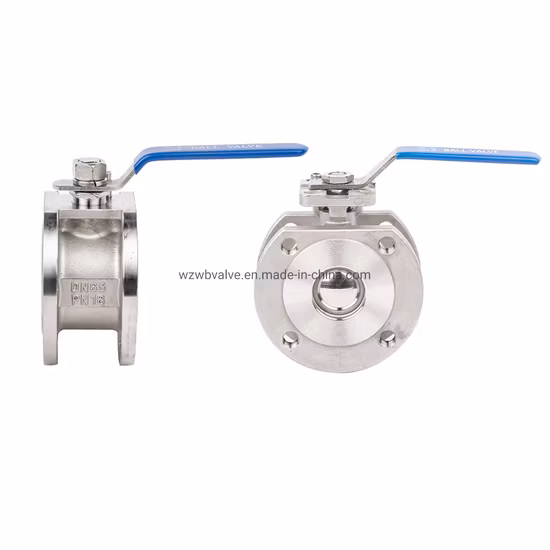 Pn16 Italia Tipo CF8m SS304 Valvola a sfera flangiata wafer 1PC con cuscinetto di montaggio ISO
