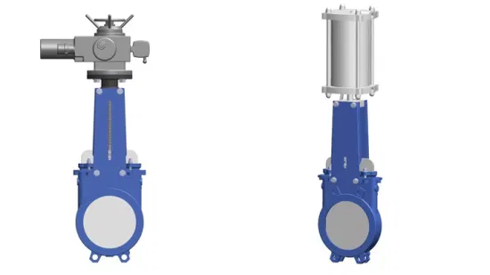 Valvola a saracinesca a coltello con condotto passante bidirezionale DN150 Pn16 in acciaio o wafer di ferro